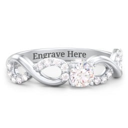 1/4 ct. Round Gemstone Infinity Peek-A-Boo Engagement Ring with Accent Stones