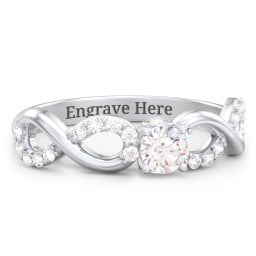 1/4 ct. Round Gemstone Infinity Peek-A-Boo Engagement Ring with Accent Stones