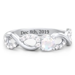 1/4 ct. Round Gemstone Infinity Peek-A-Boo Engagement Ring with Accent Stones