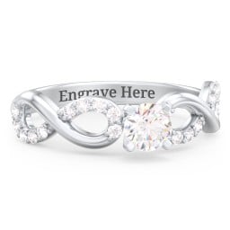 1/3 ct. Round Gemstone Infinity Engagement Ring with Accent Stones
