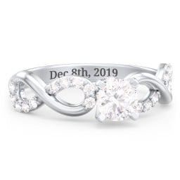 1/2 ct. Round Gemstone Infinity Peek-A-Boo Engagement Ring with Accent Stones