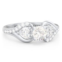 1/2 ct. Round Gemstone Engagement Ring with Heart Stones & Accents Stones