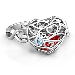 Caged Hearts Ring with 2-6 Stones