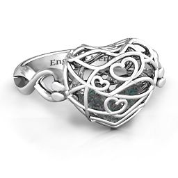 Caged Hearts Ring with 2-6 Stones