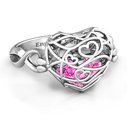 Caged Hearts Ring with 2-6 Stones