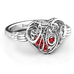 Caged Hearts Ring with 2-6 Stones