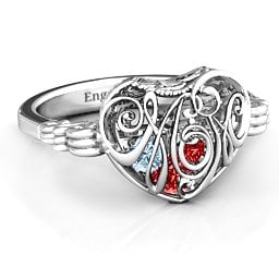 Caged Hearts Ring with 2-6 Stones