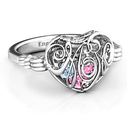 Caged Hearts Ring with 2-6 Stones