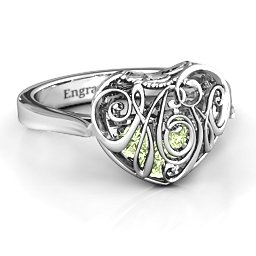 Caged Hearts Ring with 2-6 Stones