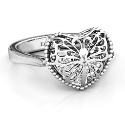 Caged Hearts Ring with 2-6 Stones