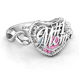 Caged Hearts Ring with 2-6 Stones