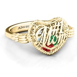 Caged Hearts Ring with 2-6 Stones