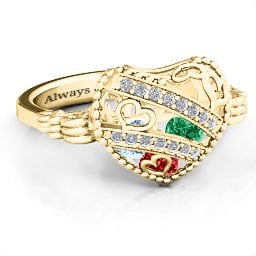 Caged Hearts Ring with 2-6 Stones