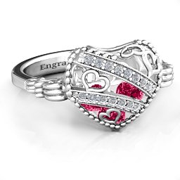 Caged Hearts Ring with 2-6 Stones