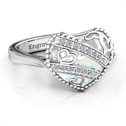 Caged Hearts Ring with 2-6 Stones