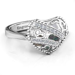 Caged Hearts Ring with 2-6 Stones