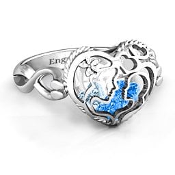 Caged Hearts Ring with 2-6 Stones