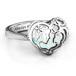 Caged Hearts Ring with 2-6 Stones