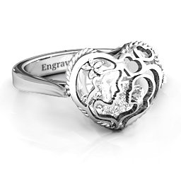 Caged Hearts Ring with 2-6 Stones