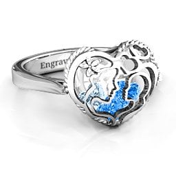 Caged Hearts Ring with 2-6 Stones