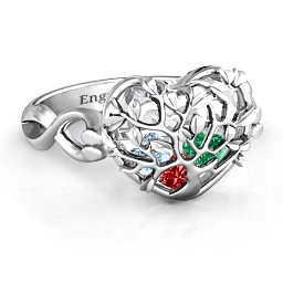 Caged Hearts Ring with 2-6 Stones