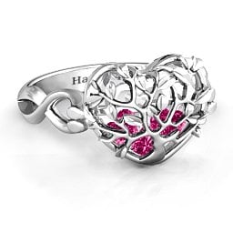 Caged Hearts Ring with 2-6 Stones