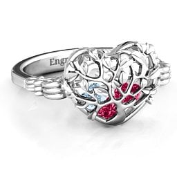 Caged Hearts Ring with 2-6 Stones