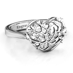 Caged Hearts Ring with 2-6 Stones
