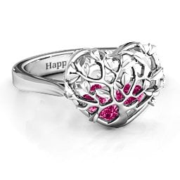 Caged Hearts Ring with 2-6 Stones