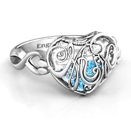 Caged Hearts Ring with 2-6 Stones