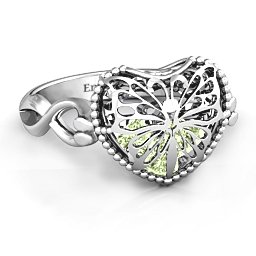 Caged Hearts Ring with 2-6 Stones