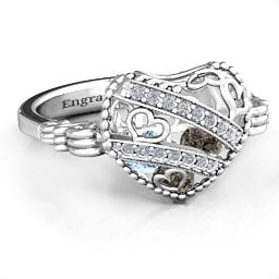 Caged Hearts Ring with 2-6 Stones