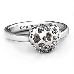 Petite Caged Hearts Ring with 1-3 Stones