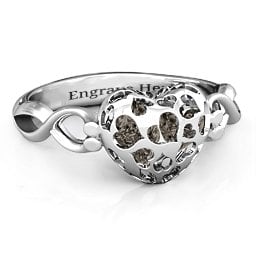 Petite Caged Hearts Ring with 1-3 Stones