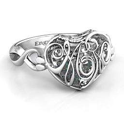 Caged Hearts Ring with 2-6 Stones