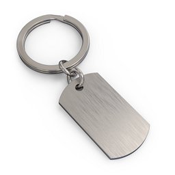 Engravable Dog Tag Keychain in Stainless Steel