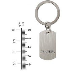 Engravable GRANDPA Dog Tag Keychain with Year