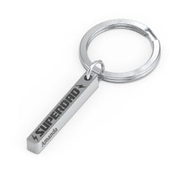 Engravable SUPERDAD 3D Bar Keychain
