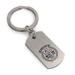 Engravable World's Best Dad Dog Tag Keychain in Stainless Steel