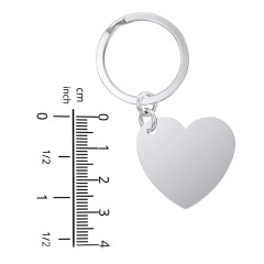 Engravable Photo Heart Disc Keychain