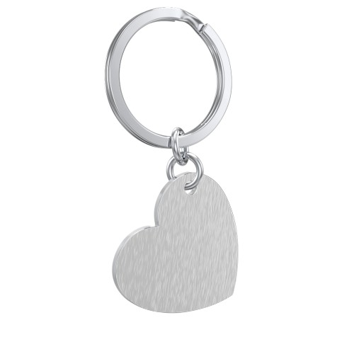 Engravable Photo Heart Disc Keychain – Stainless Steel