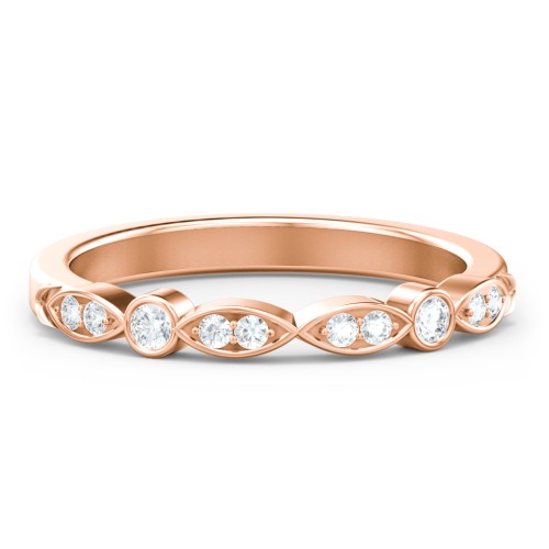 The Audrey Wedding Band – 10K Rose Gold with Lab Diamond