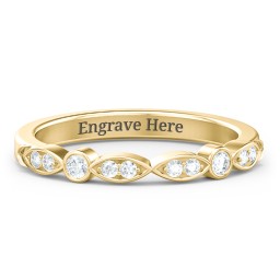 The Audrey Wedding Band in 10K Solid Yellow Gold with Lab Diamond