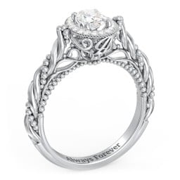 Vintage Diamond Engagement Ring with Accents and Halo Setting - "The Rita"