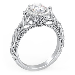 Vintage Diamond Engagement Ring with Accents and Halo Setting - "The Rita"