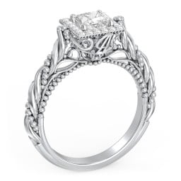 Vintage Diamond Engagement Ring with Accents and Halo Setting - "The Rita"