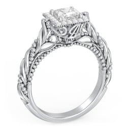 Vintage Diamond Engagement Ring with Accents and Halo Setting - "The Rita"