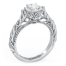 Vintage Diamond Engagement Ring with Accents and Halo Setting - "The Rita"