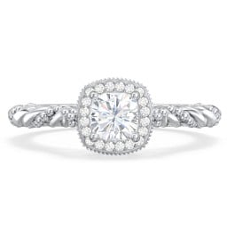 Vintage Diamond Engagement Ring with Accents and Halo Setting - "The Rita"