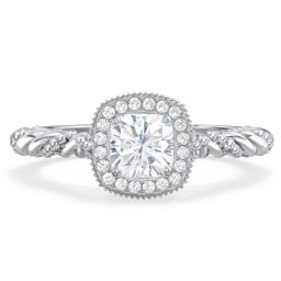 Vintage Diamond Engagement Ring with Accents and Halo Setting - "The Rita"